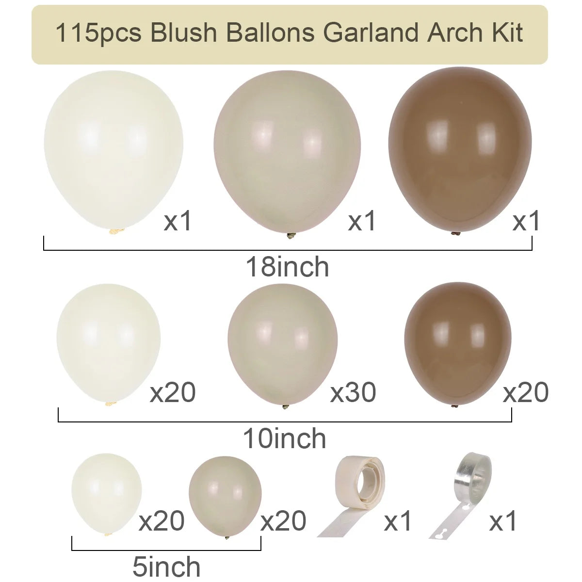 Coffee Brown Balloon Arch Kit